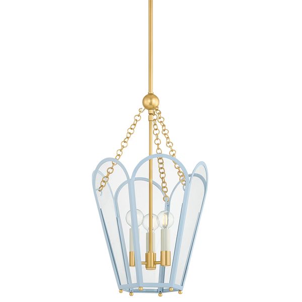 Clarisse Lantern, Aged Brass/Soft Bisque