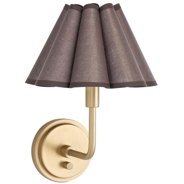 Polly Single Arm Sconce, Natur Brass/Wild Poppy