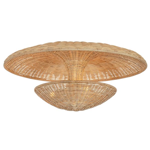 Shore Flush Mount, Aged Brass/Creme Gesso
