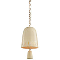 Omi 3 Light Chandelier, Patina Brass/Ceramic Elfenbein Crackle