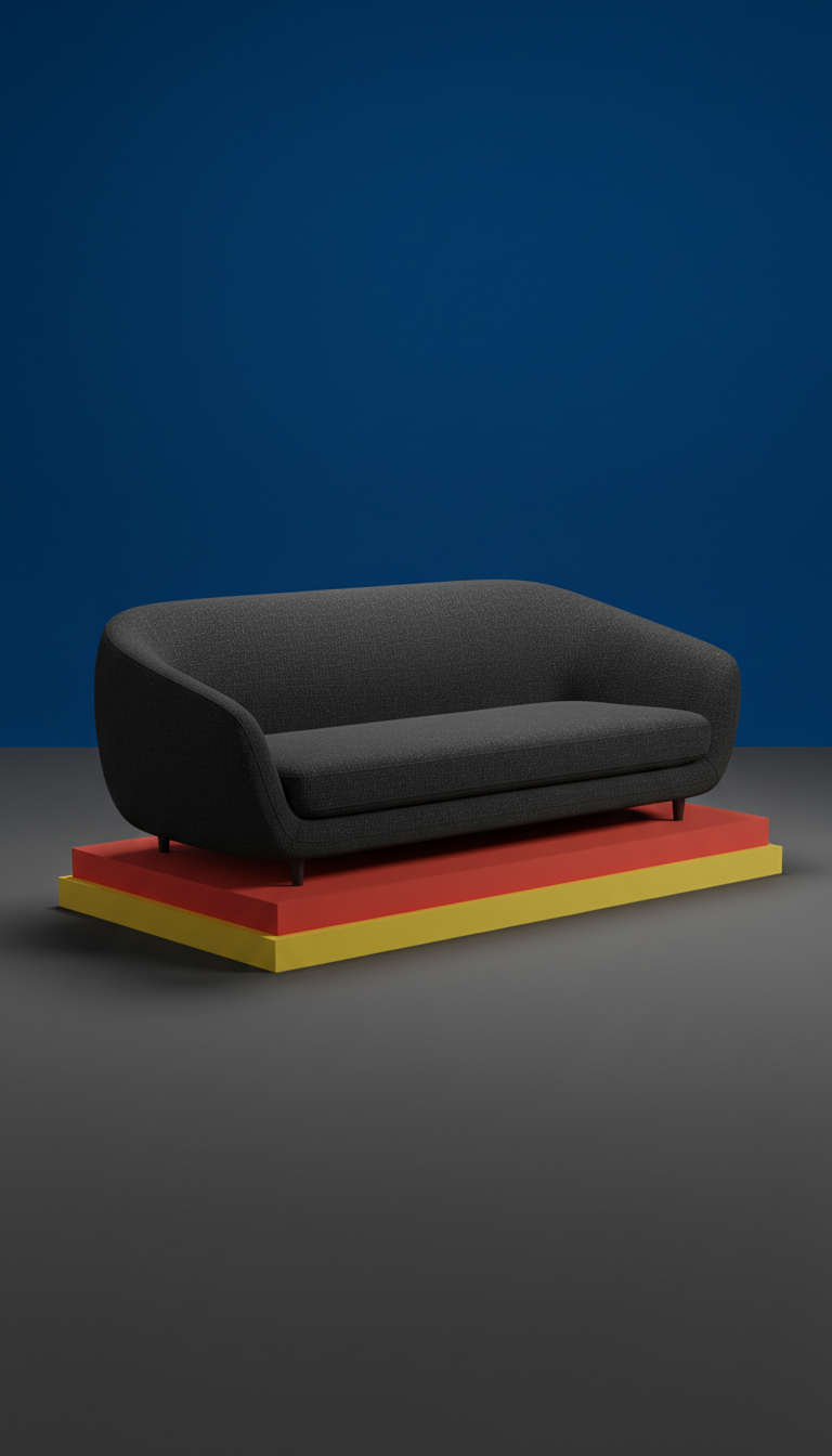 Galerie Lounge Sofa aus Karbon-Wollmischung